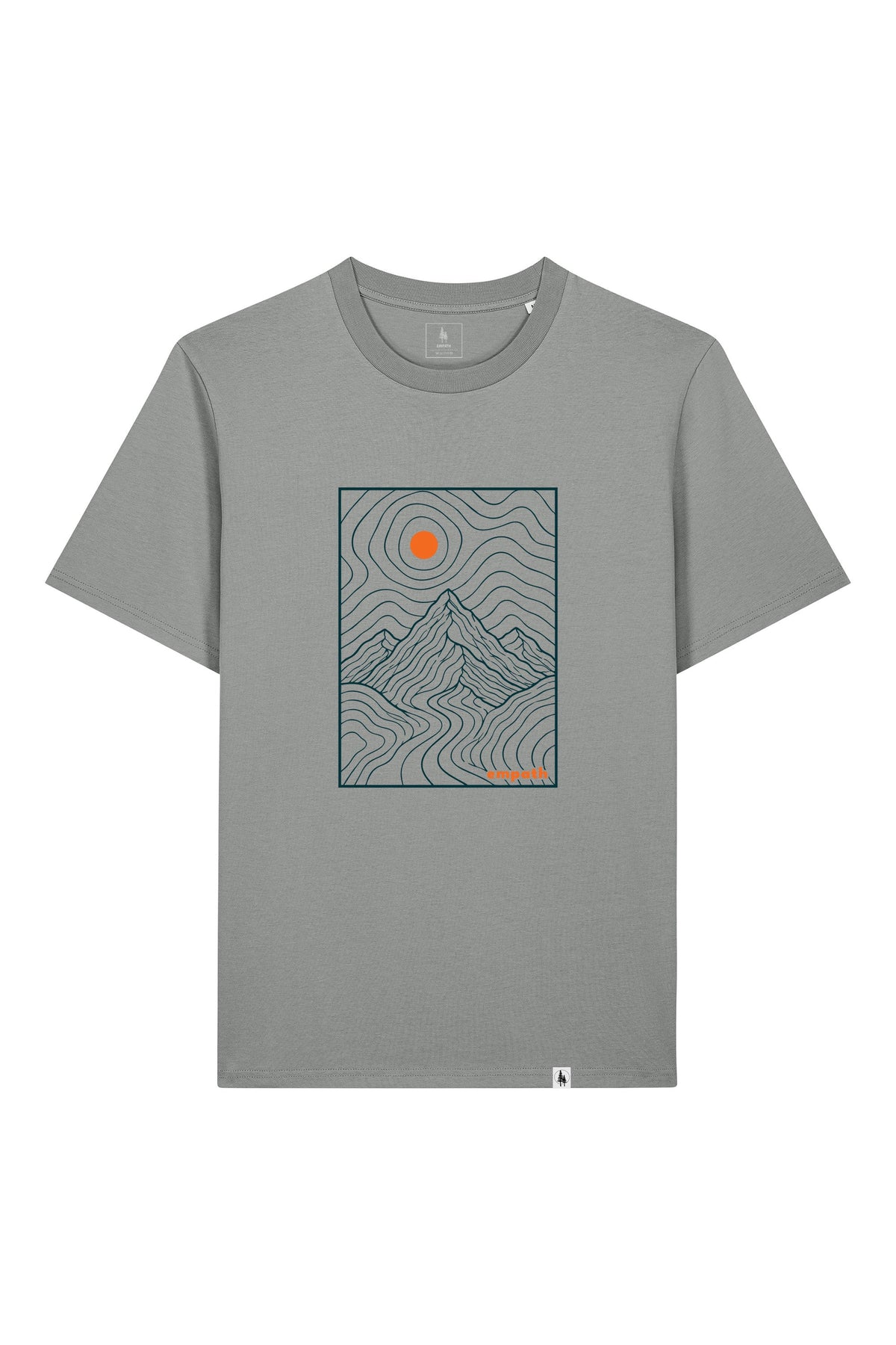Tricou unisex Sting, print Horizons line art, Misty Grey - față