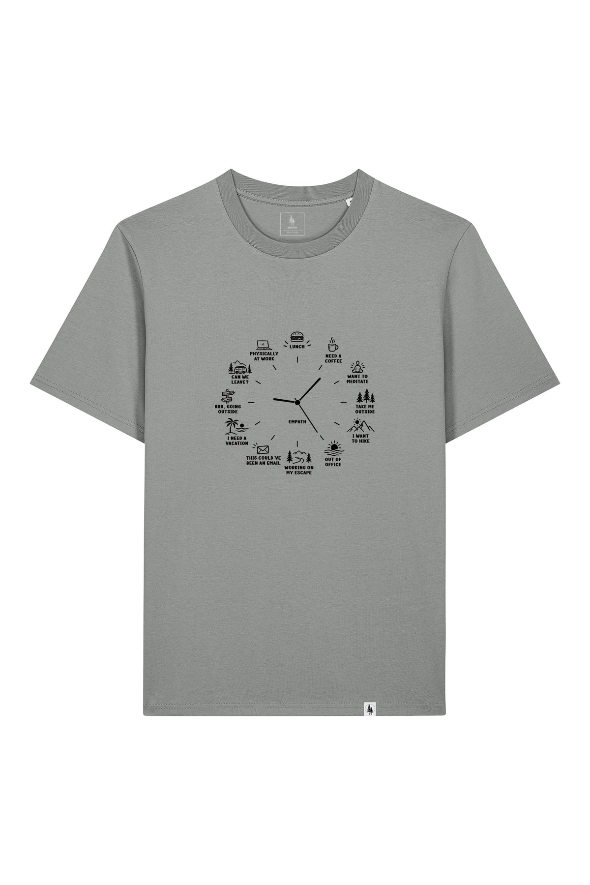 Tricou unisex Sting, print Time to, Misty Grey - față