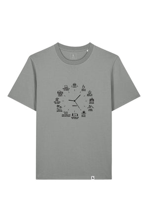 Tricou unisex Sting, print Time to, Misty Grey - față