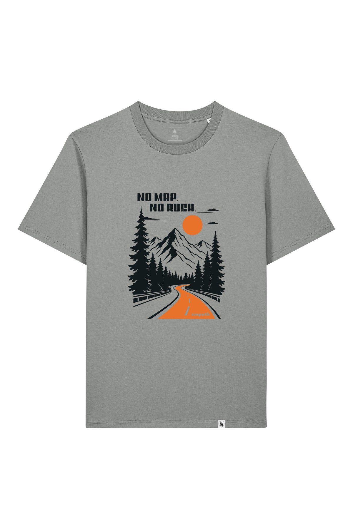 Tricou unisex Sting, print No map, Misty Grey - față