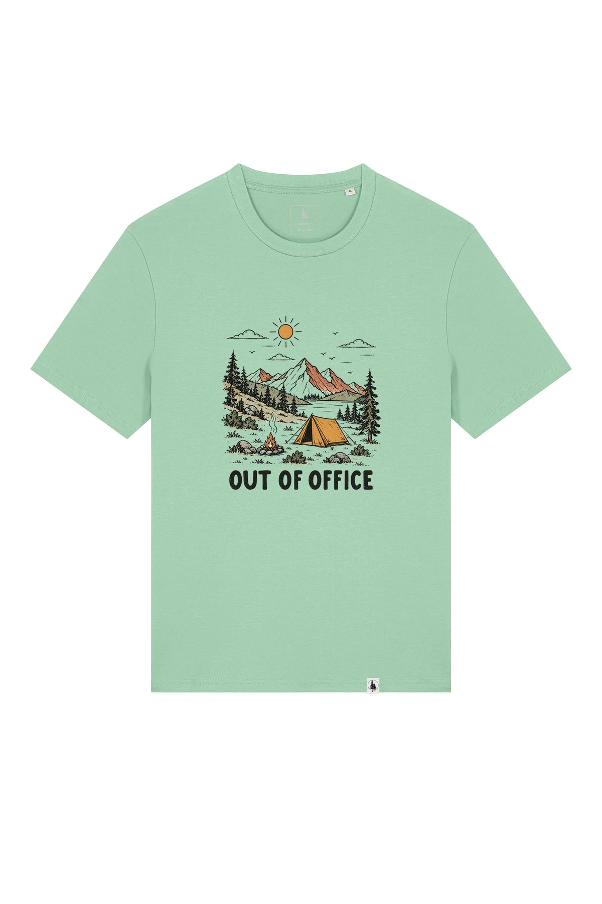 Tricou unisex Sting, print Out of Office, Misty Jade - față