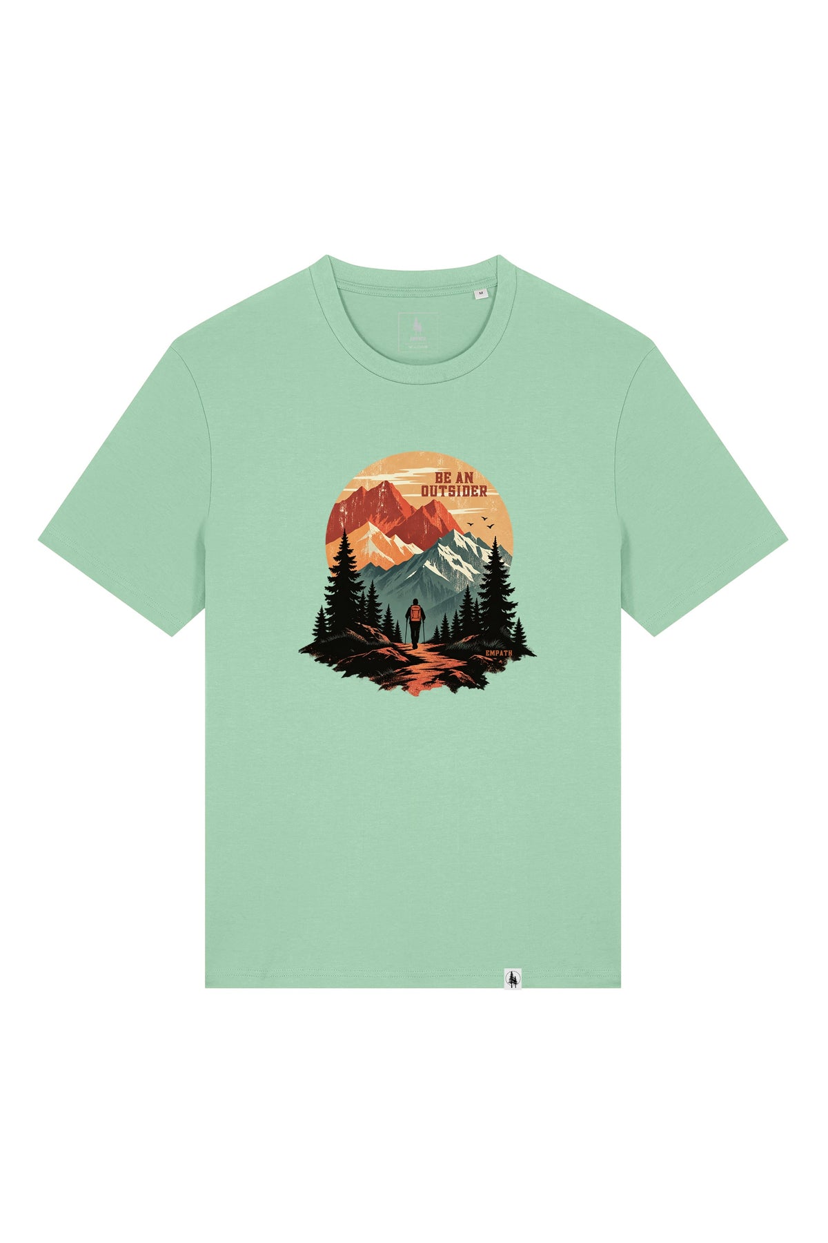 Tricou unisex Sting, print Be an outsider, Misty Jade - față