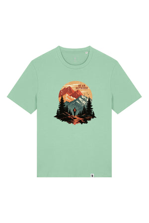 Tricou unisex Sting, print Be an outsider, Misty Jade - față