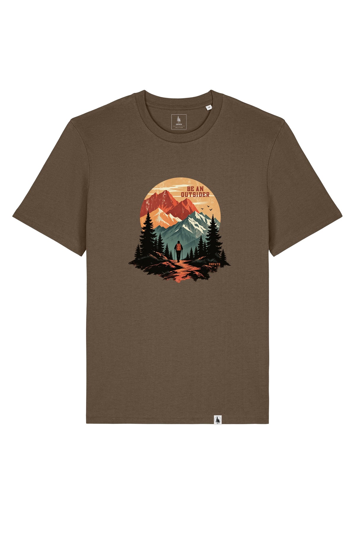 Tricou unisex Sting, print Be an outsider, Mosstone - față