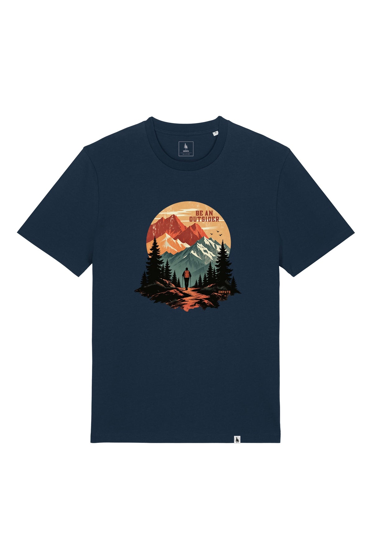 Tricou unisex Sting, print Be an outsider, Navy - față