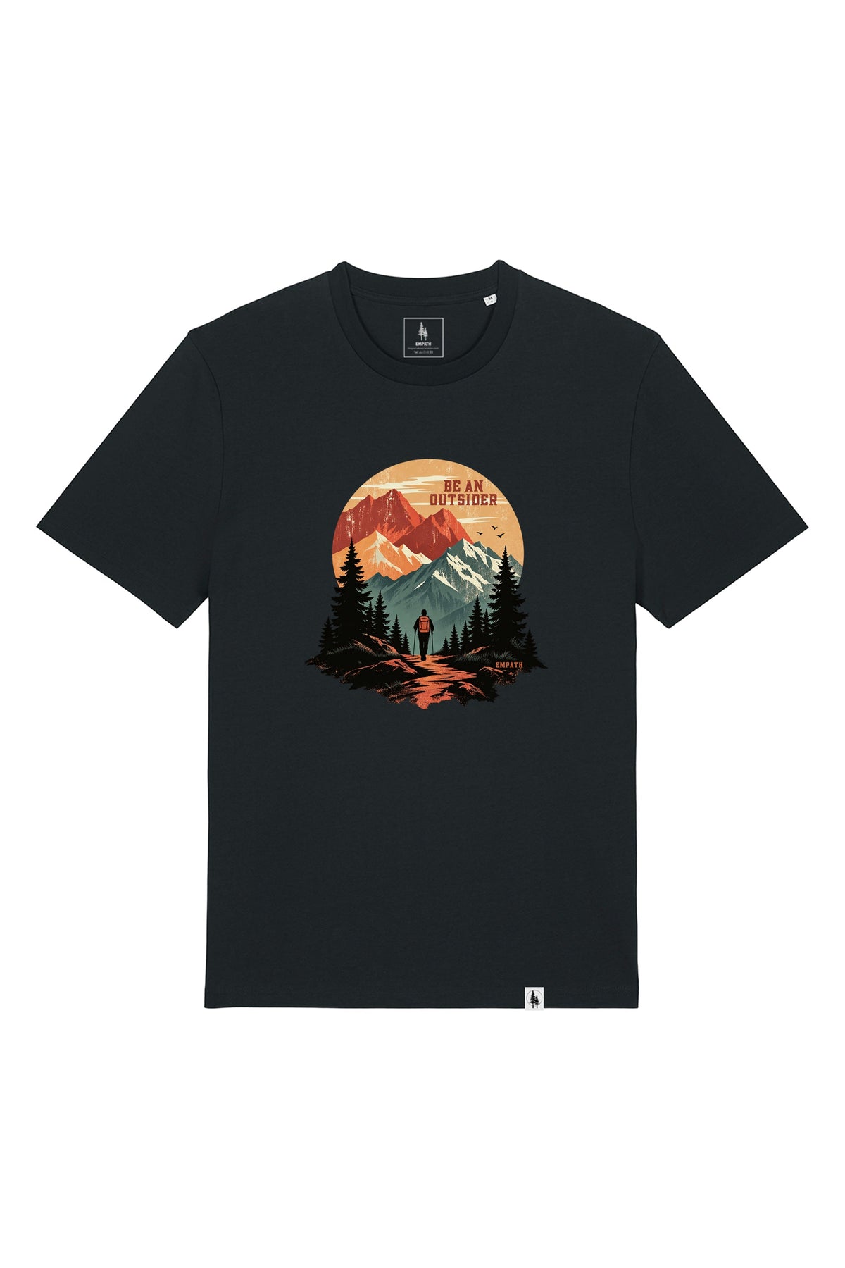 Tricou unisex Sting, print Be an outsider, Negru - față