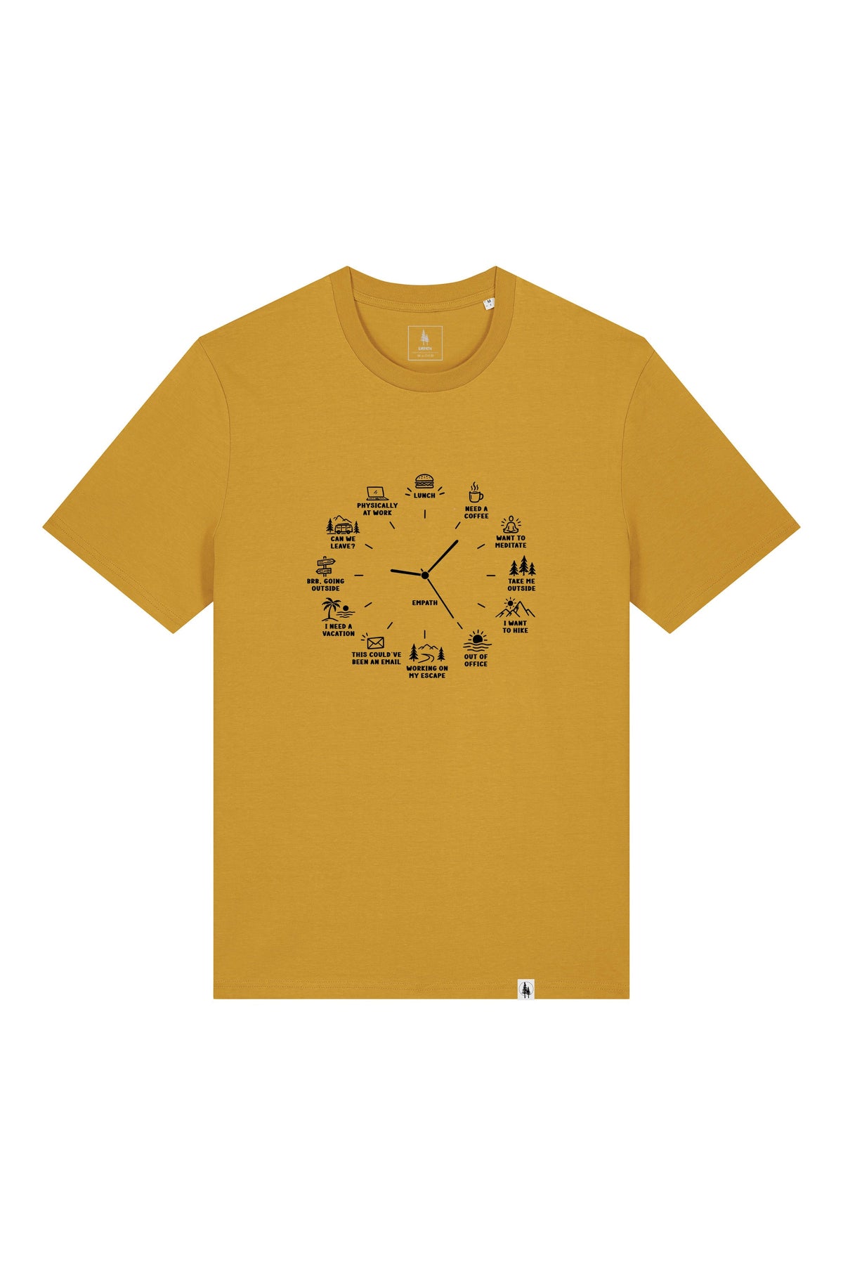 Tricou unisex Sting, print Time to, Ochre - față