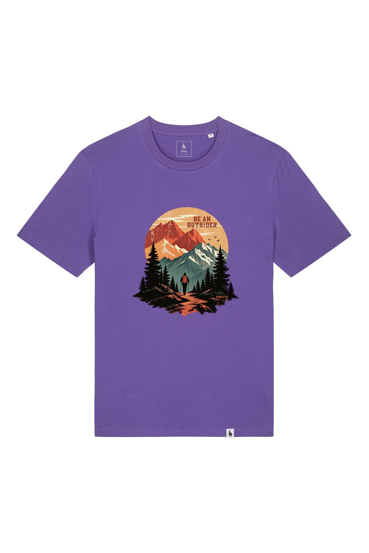 Tricou unisex Sting, print Be an outsider, Purple - față