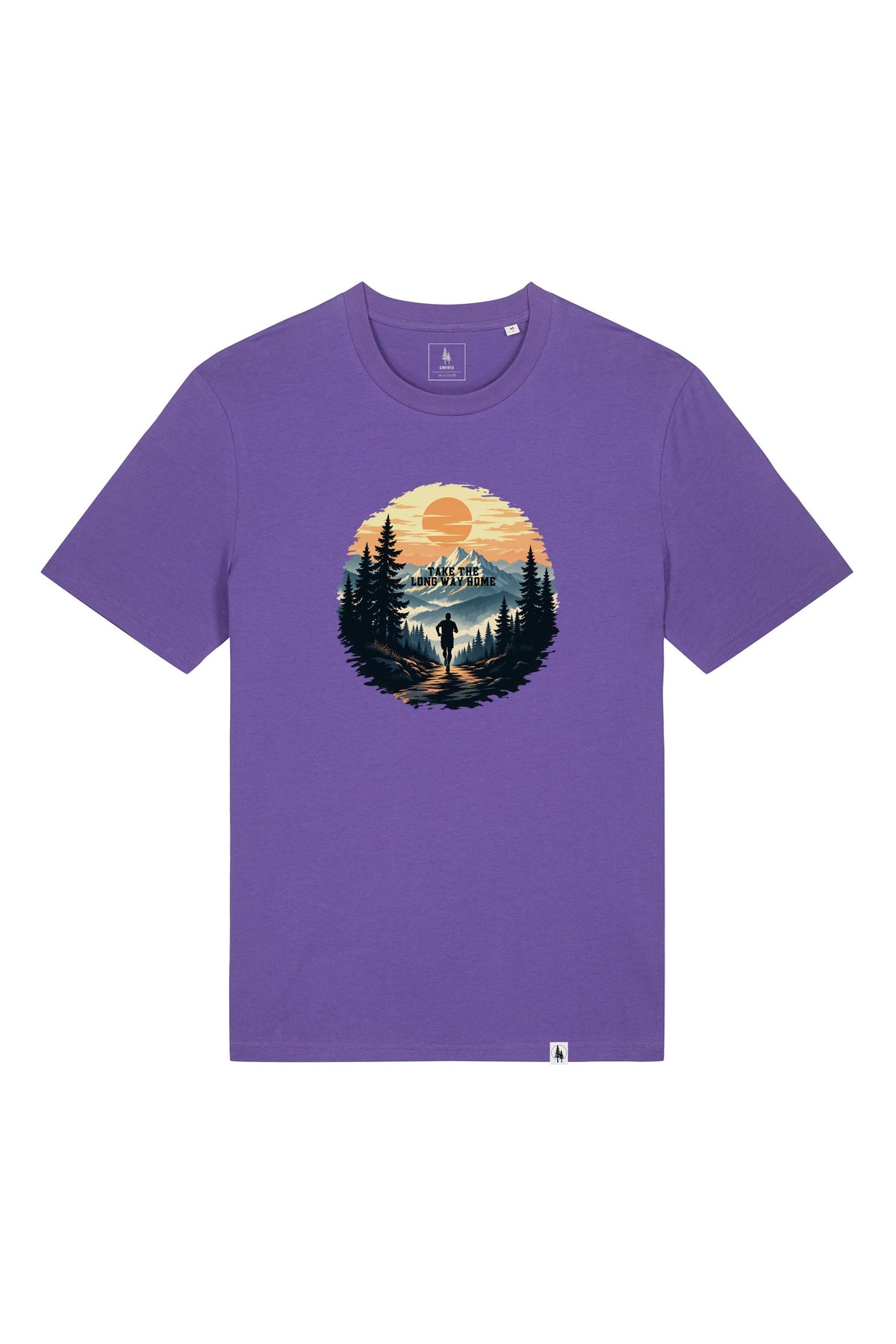 Tricou unisex Sting, print Long way, Purple - față