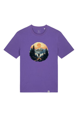 Tricou unisex Sting, print Long way, Purple - față