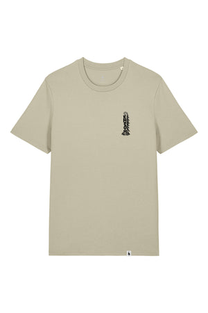 Tricou unisex Sting, print Pine, Stone - față