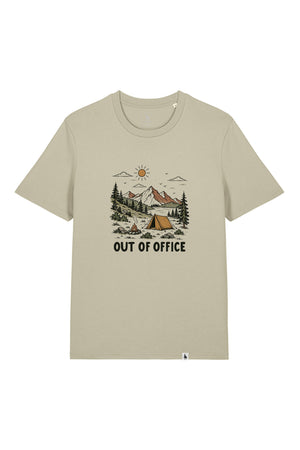 Tricou unisex Sting, print Out of Office, Stone - față