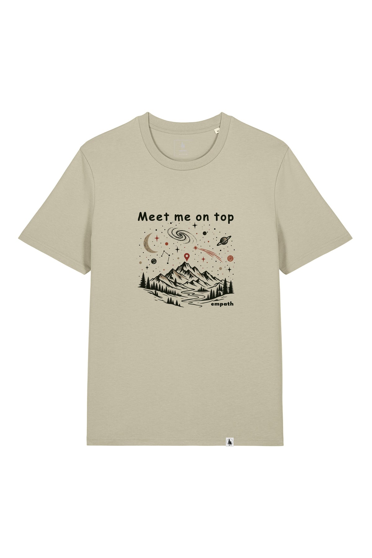 Tricou unisex Sting, print Meet me on top, Stone - față