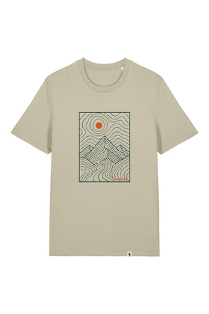 Tricou unisex Sting, print Horizons line art, Stone - față