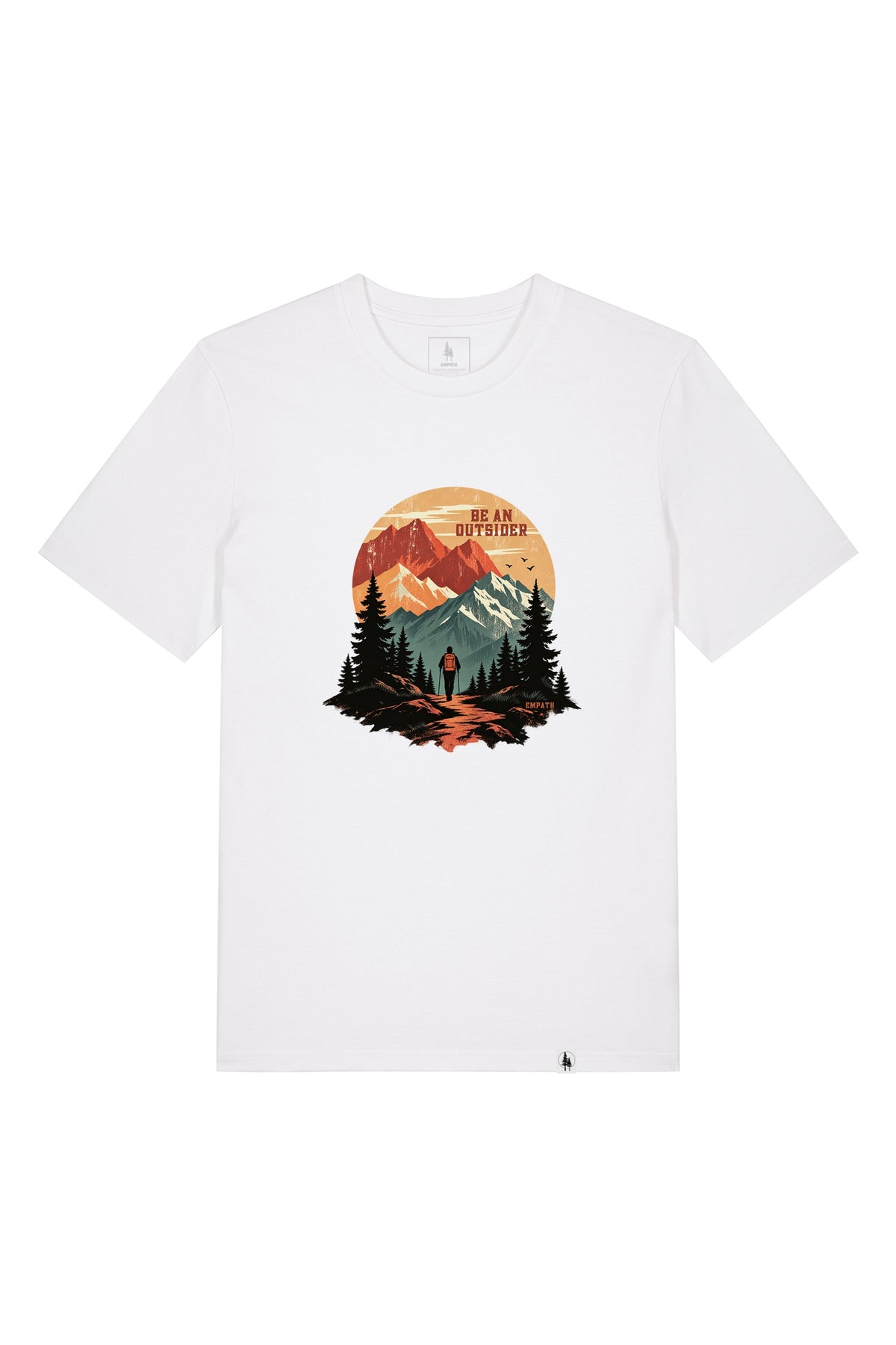 Tricou unisex Sting, print Be an outsider, Alb - față