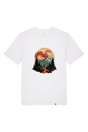 Tricou unisex Sting, print Be an outsider, Alb - față