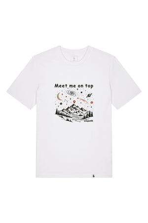Tricou unisex Sting, print Meet me on top, Alb - față