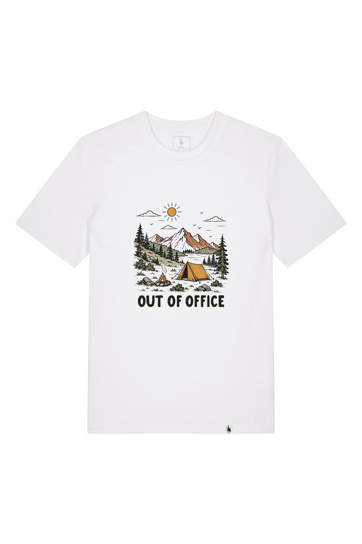 Tricou unisex Sting, print Out of Office, Alb - față
