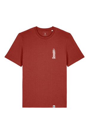 Tricou unisex Sting, print Pine, Earthy Red - față