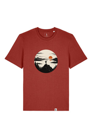 Tricou unisex Sting, print Explore more, Earthy Red - față