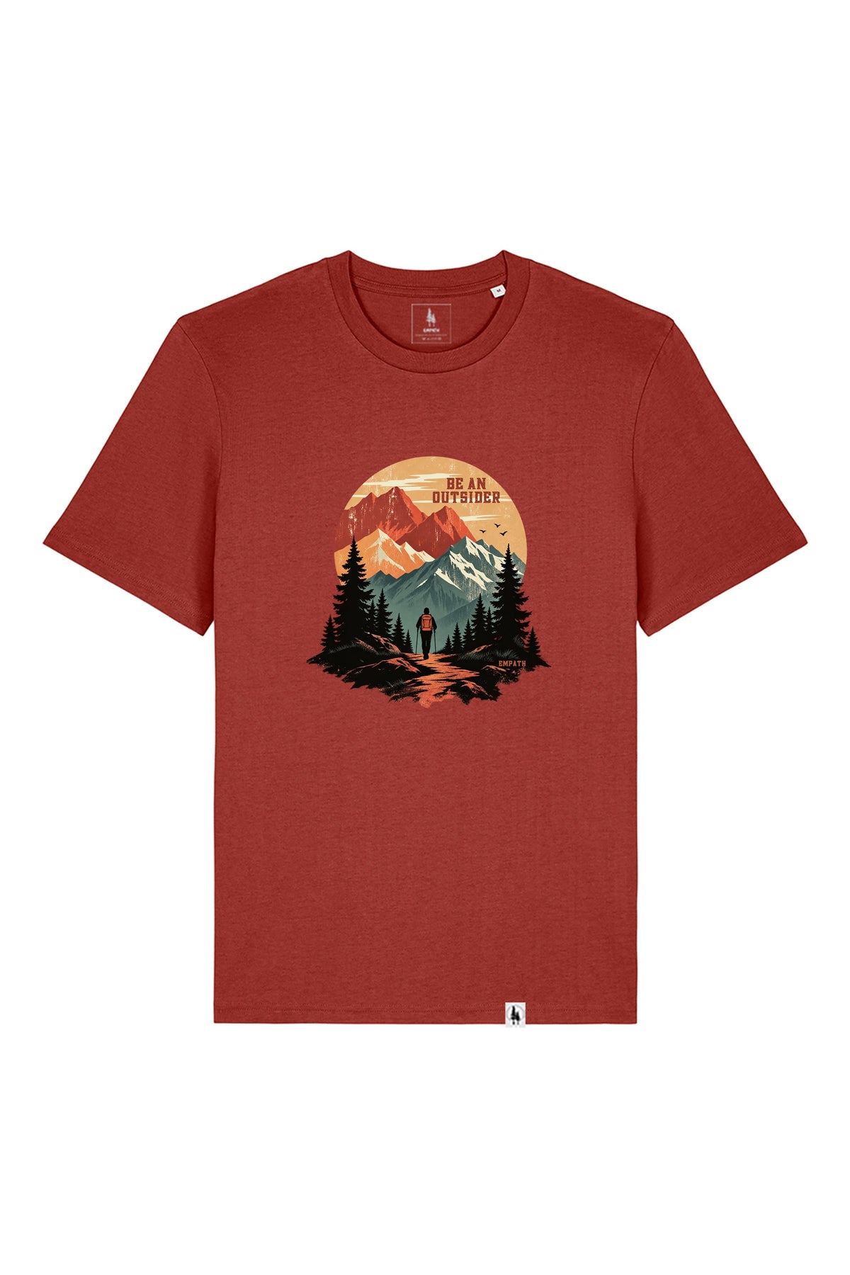 Tricou unisex Sting, print Be an outsider, Earthy Red - față