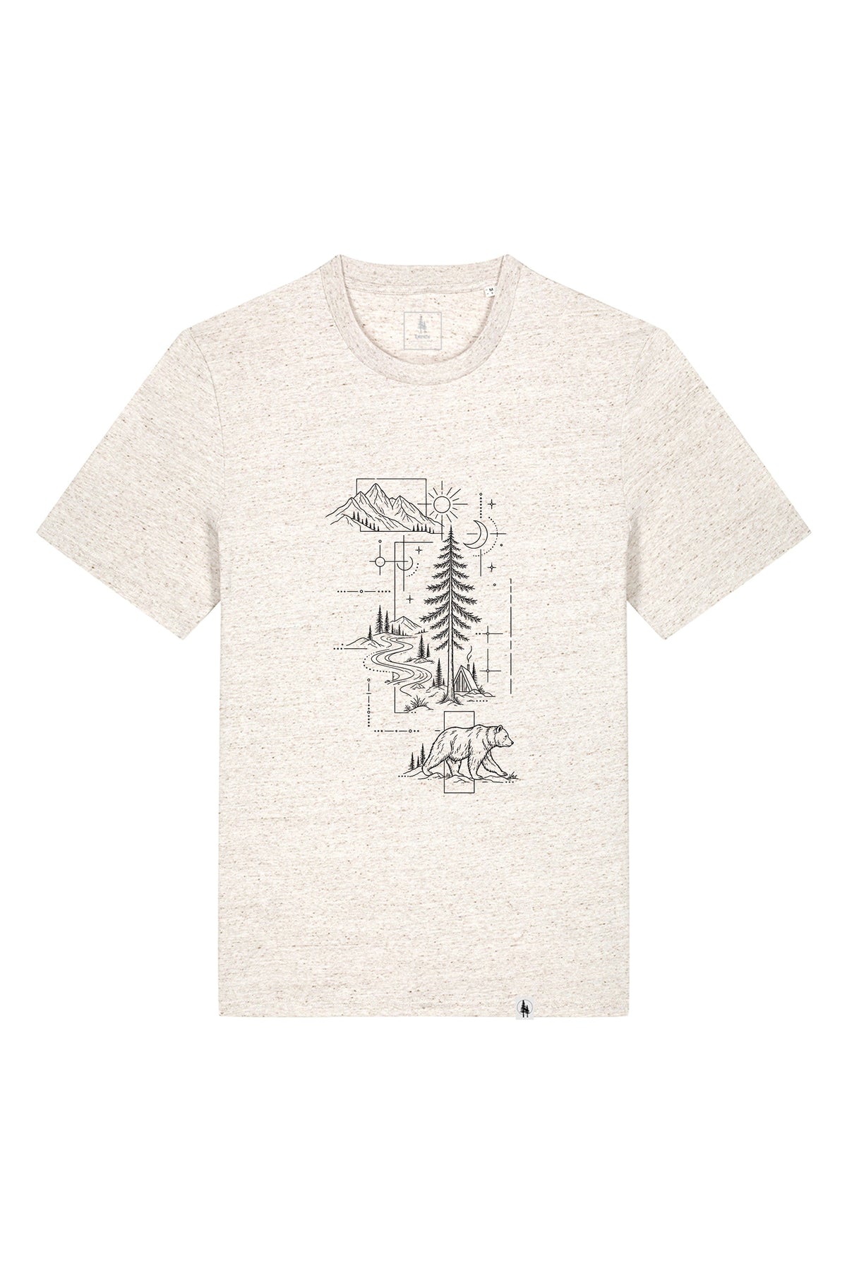 Tricou unisex Sting, print Line art nature, Eco Heather - față