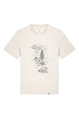 Tricou unisex Sting, print Line art nature, Eco Heather - față