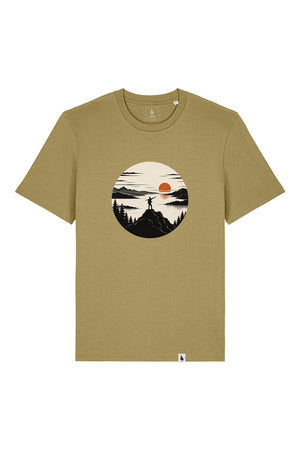 Tricou unisex Sting, print Explore more, Faded Olive - față