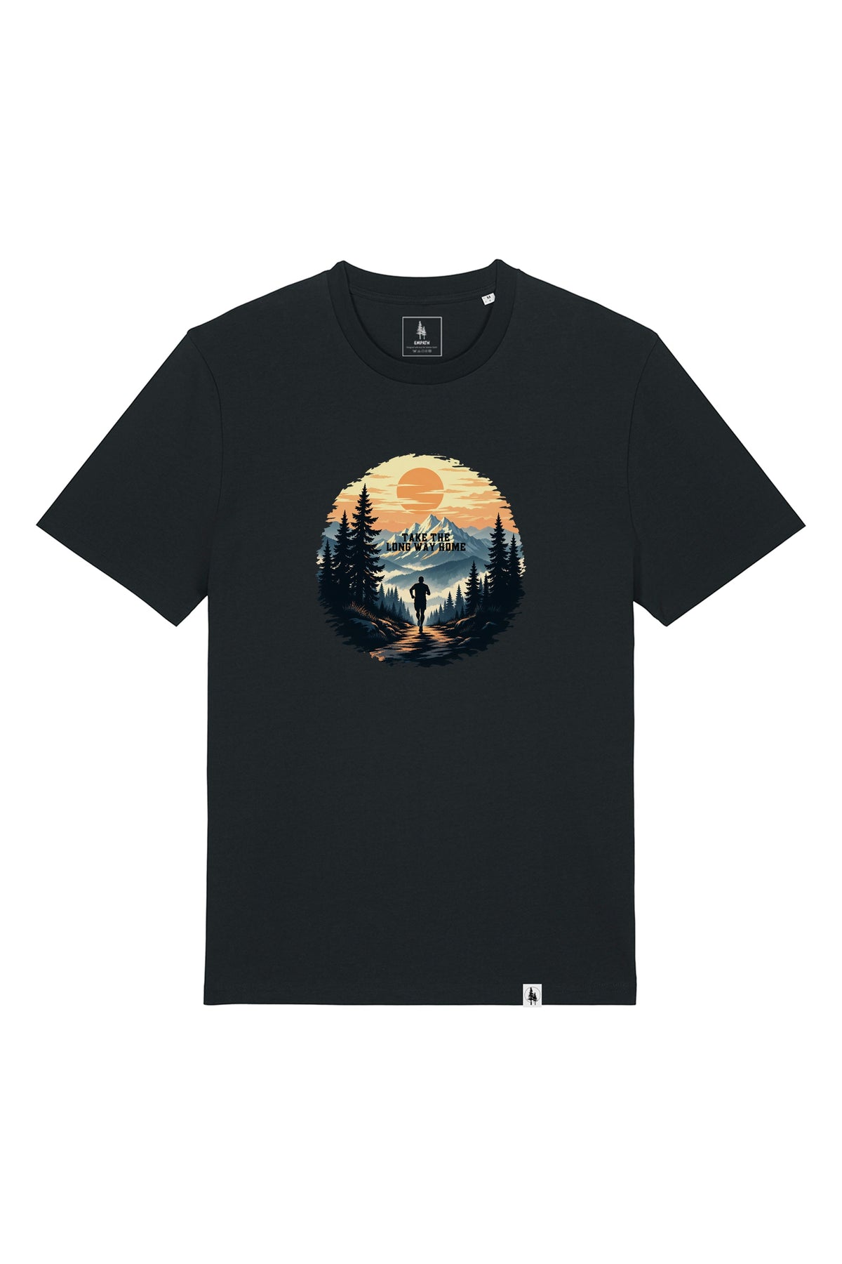 Tricou unisex Sting, print Long way, Negru - față