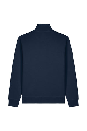 Bluza unisex cu fermoar Timber, logo brodat – French Navy – spate