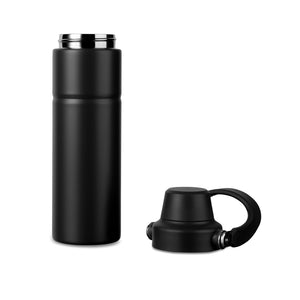 Sticlă termos VINGA Baltimore Trek, 600 ml - Negru, capac demontat