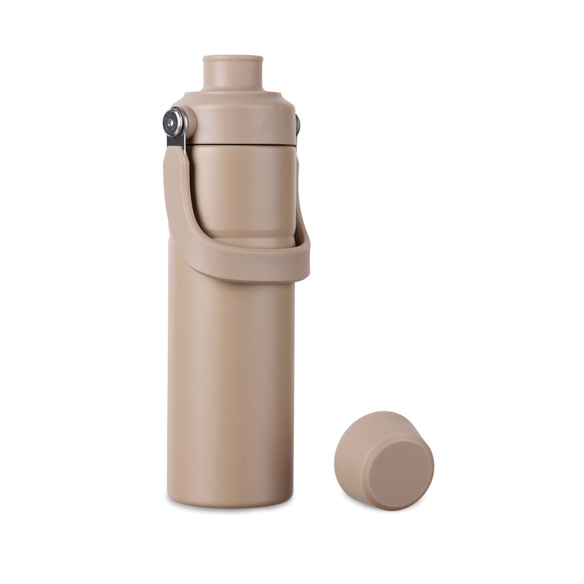 Sticlă termos VINGA Baltimore Trek, 600 ml - Greige, capac demontat