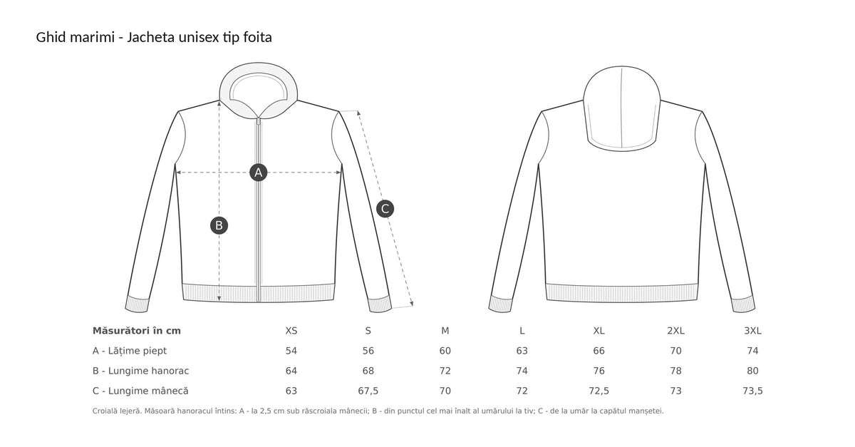 Jachetă unisex tip foiță