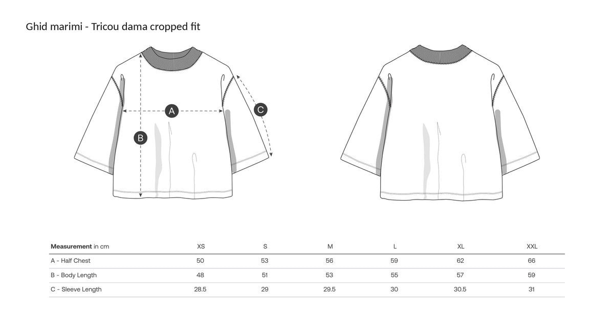 Tricou damă cropped fit