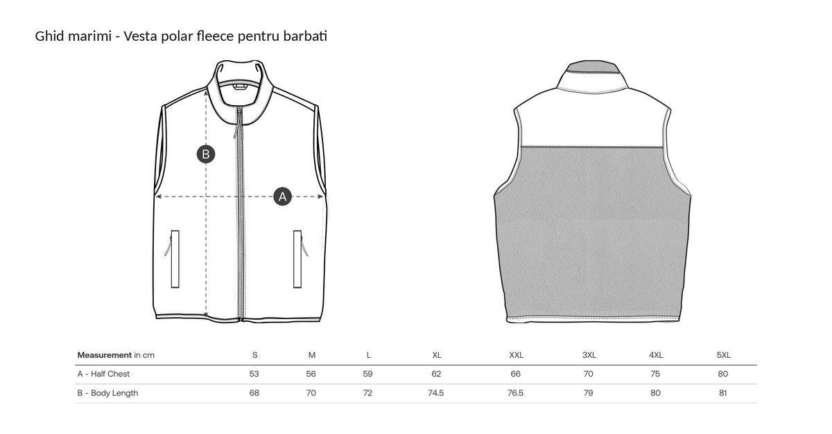 Vestă polar fleece bărbați