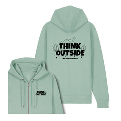 Hanorac premium cu fermoar Korin, print Think outside