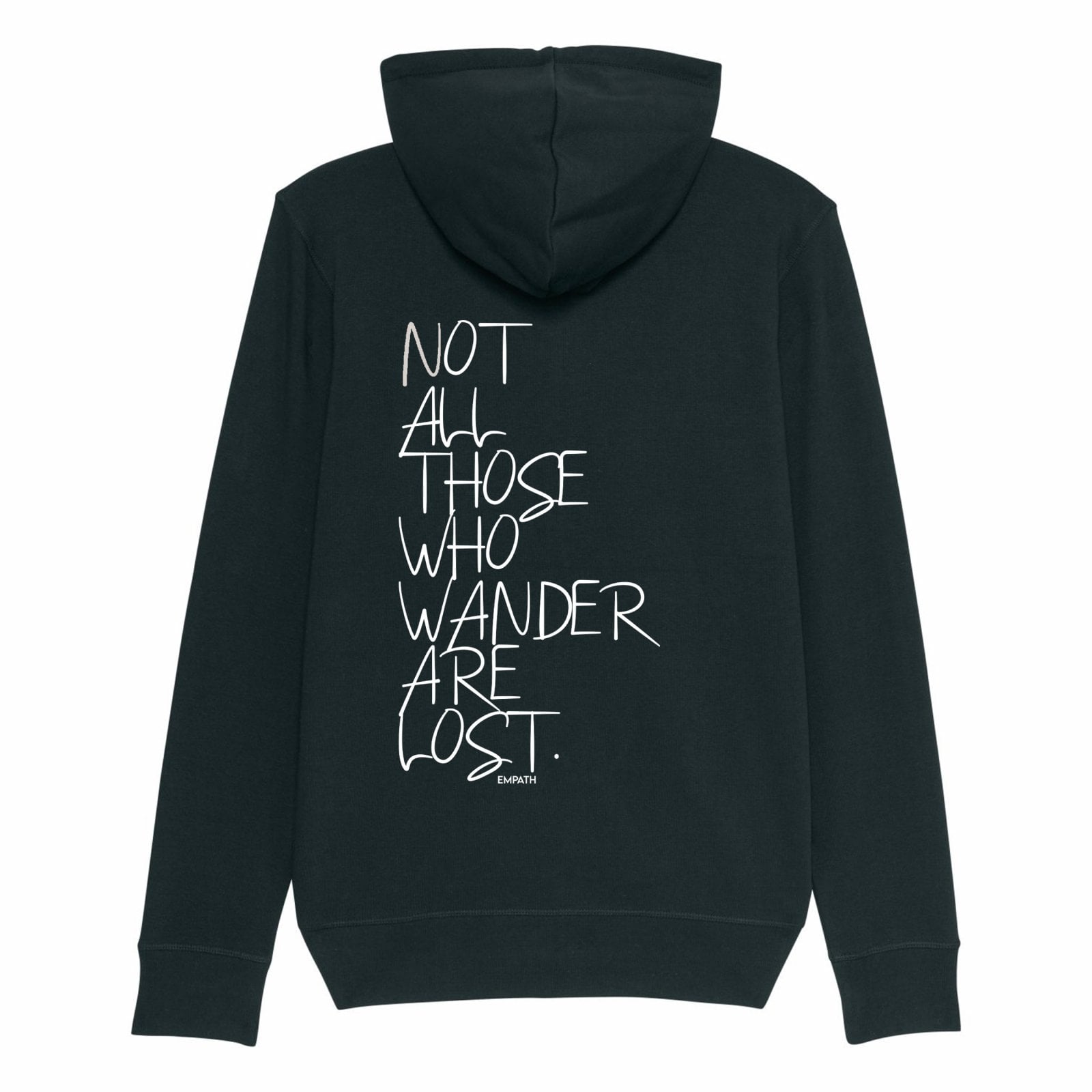 Hanorac subtire cu fermoar Conor, print Not all those who wander are lost