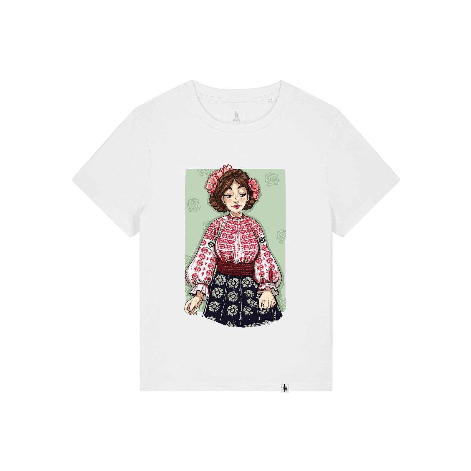 Tricou dama Mura, print Romancuta Valcea
