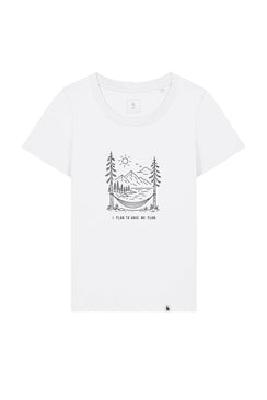 Tricou dama Exa, print Plan to relax, fitted