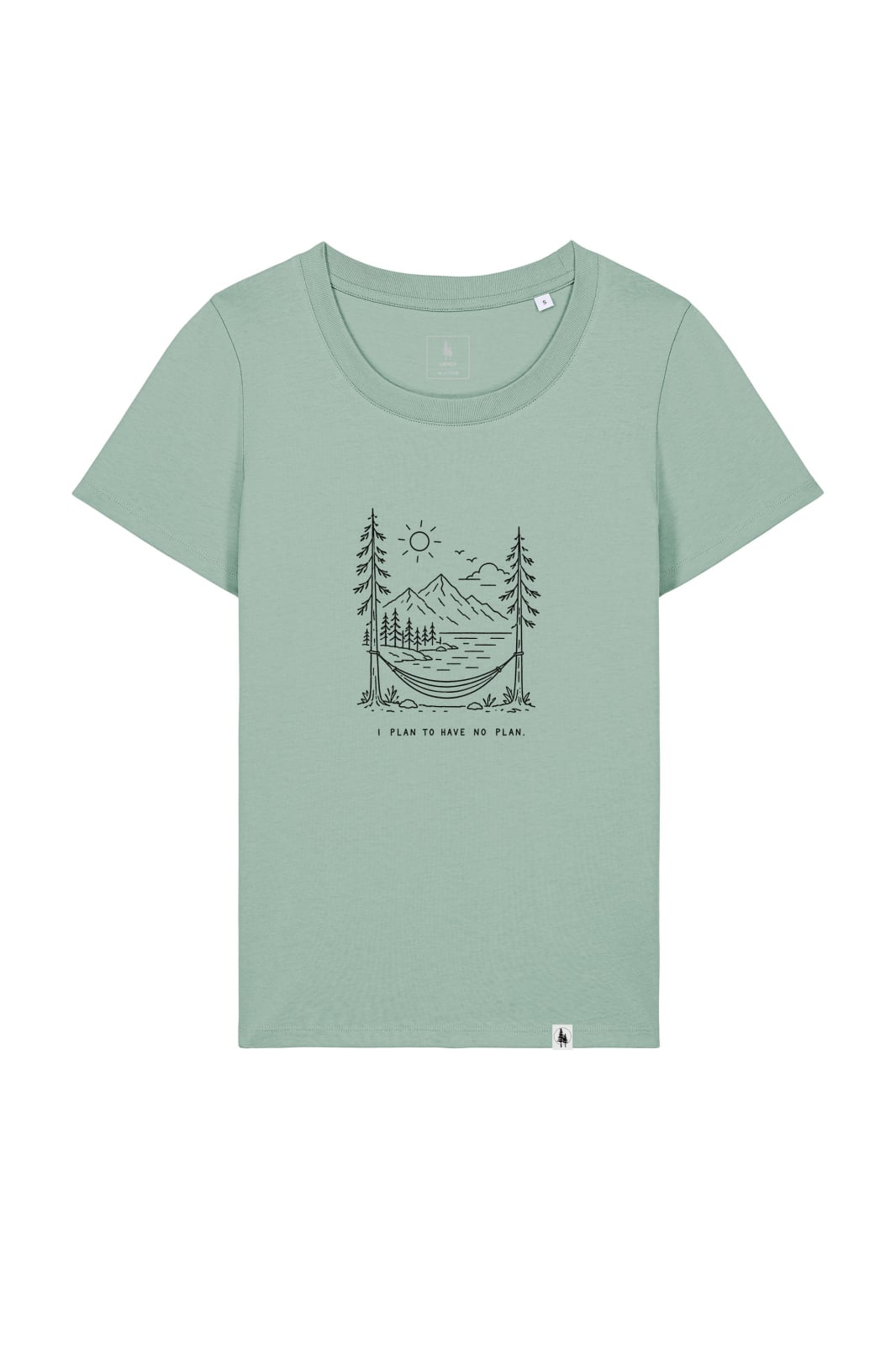 Tricou dama Exa, print Plan to relax, fitted