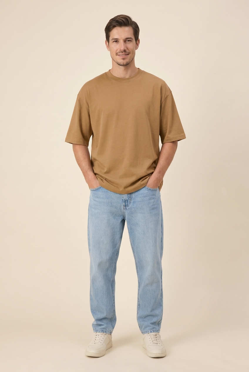 Tricou Hyro Grounded Beige - model fata