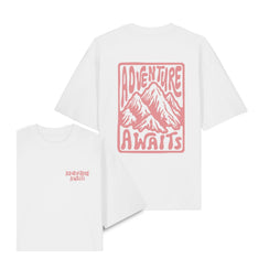 Tricou unisex Blaro, print Adventure awaits, oversized fit