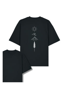 Tricou unisex Blaro, print Flow Line, oversized fit