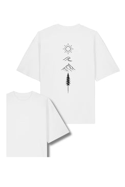 Tricou unisex Blaro, print Flow Line, oversized fit