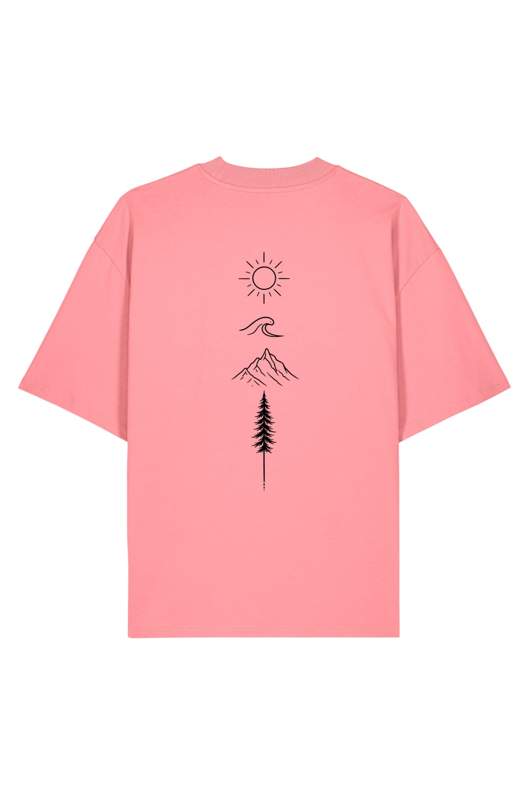 Tricou unisex Blaro, print Flow Line, oversized fit