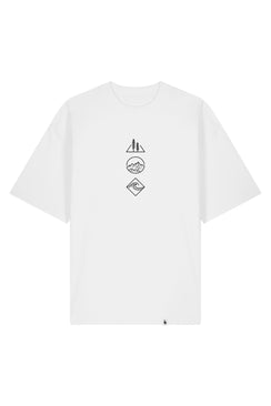 Tricou unisex Blaro, print Waves & Pines, oversized fit