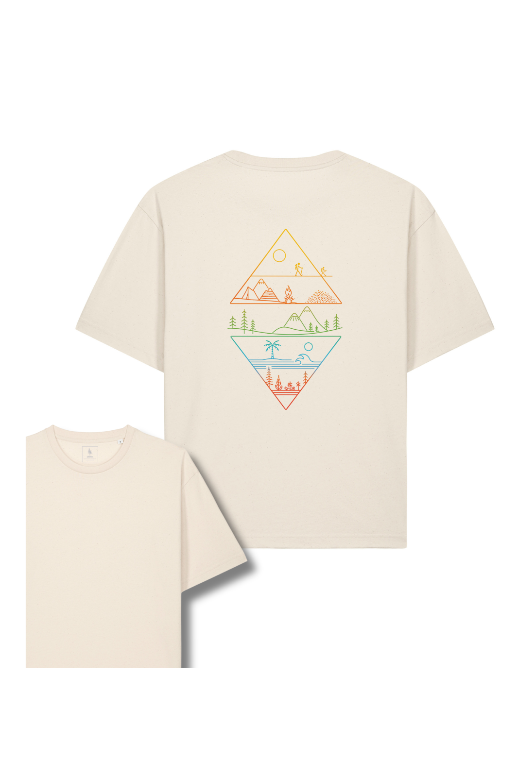Tricou unisex Briz, print Camping anywhere, relaxed fit