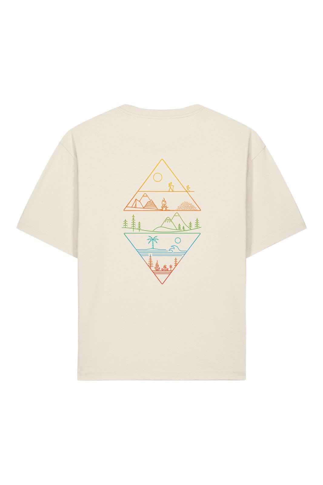 Tricou unisex Briz, print Camping anywhere, relaxed fit