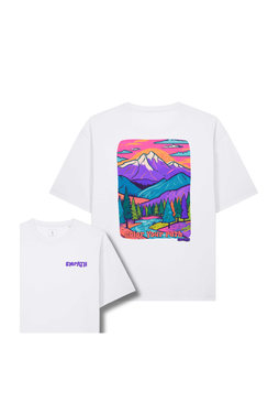 Tricou unisex Briz, print Color your path, relaxed fit