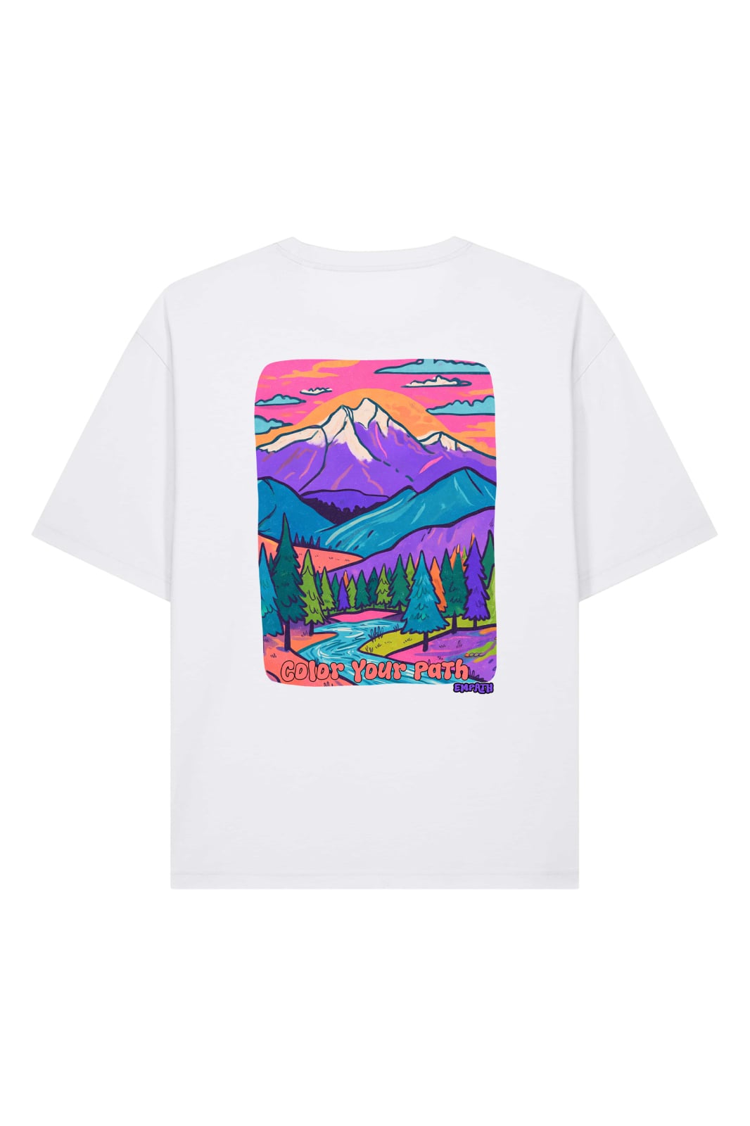 Tricou unisex Briz, print Color your path, relaxed fit